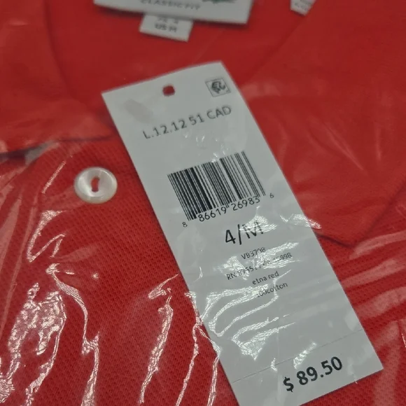 Lacoste Vibrant Red Polo with Crocodile Logo - Picture 2 of 3